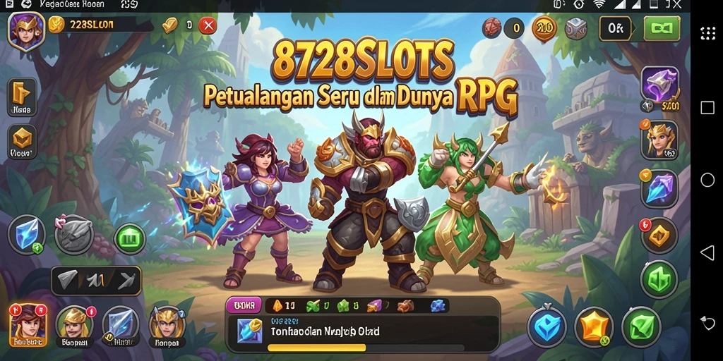 Tangkapan layar gameplay memukau di 8728SLOTS dengan aksi RPG yang seru.