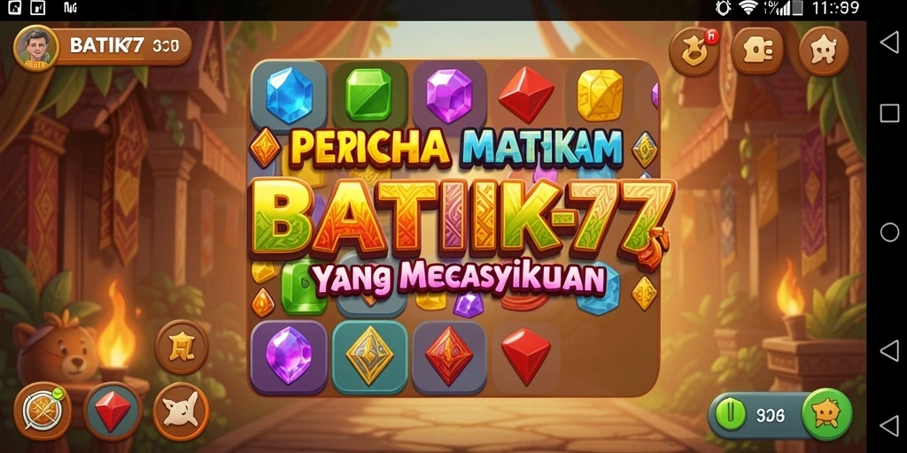 Tampilan gameplay seru BATIK77 dalam aksi Match-3.
