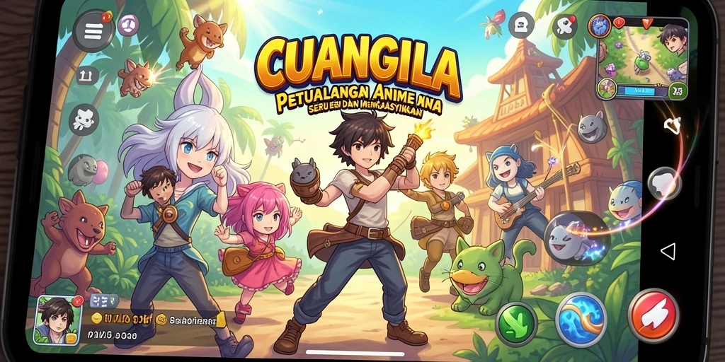 Screenshot utama CUANGILA menampilkan aksi pertarungan karakter Anime yang seru.
