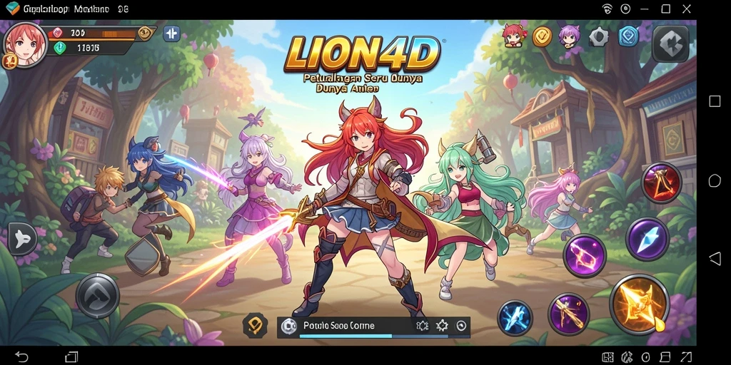 Tampilan gameplay menarik dan karakter anime yang memukau di LION4D.