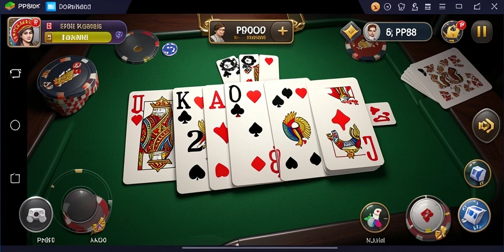Tampilan gameplay PP88 yang menakjubkan dalam permainan domino.