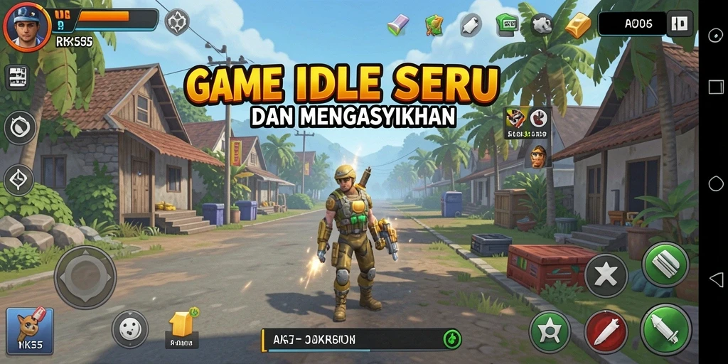 Tampilan layar permainan RK55 dengan gameplay santai yang mengasyikkan.