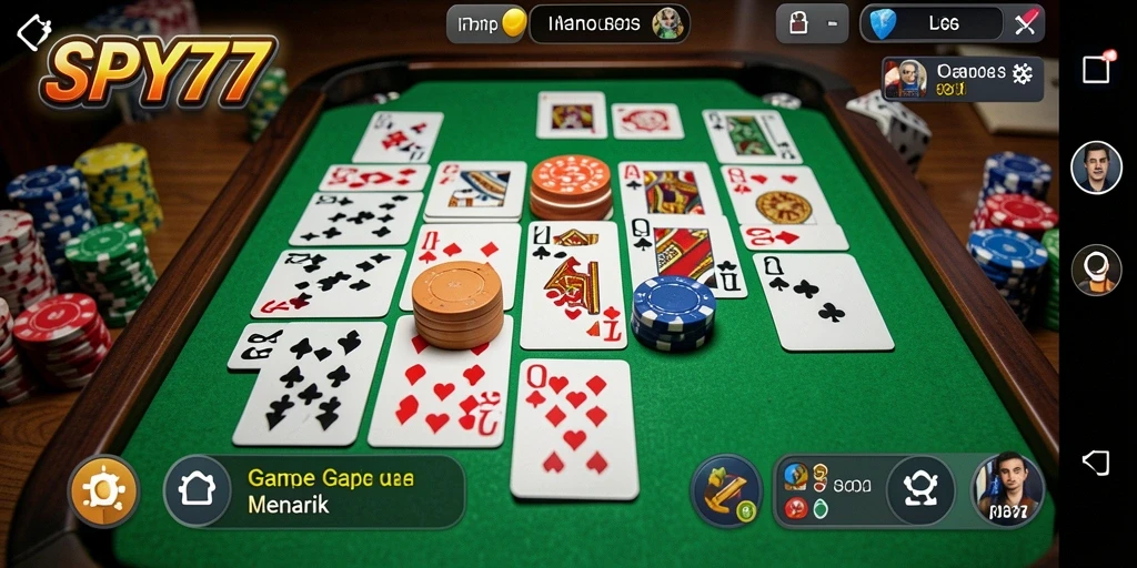 Tampilan gameplay SPY77 yang seru dalam permainan Gaple.